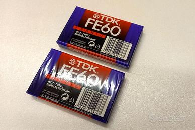 2 AUDIOCASSETTE VERGINI TDK FE60 SIGILLATE