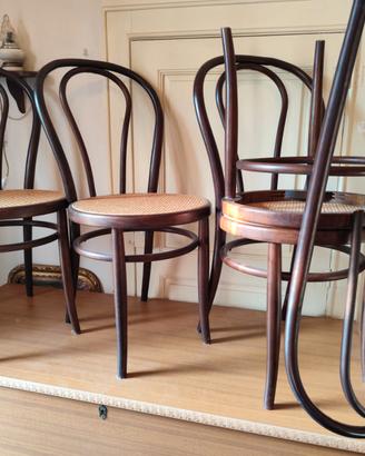 4 sedie thonet in faggio e paglia Vienna