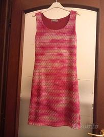 Abito tubino pizzo rosa