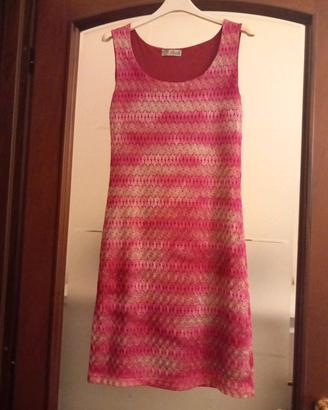 Abito tubino pizzo rosa