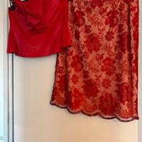 Completo abito cerimonia rosso