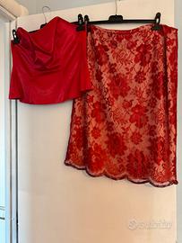 Completo abito cerimonia rosso