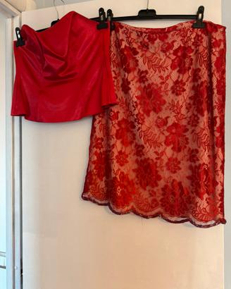 Completo abito cerimonia rosso
