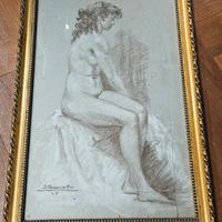 Quadro "Donna Nuda Seduta" Stamoli