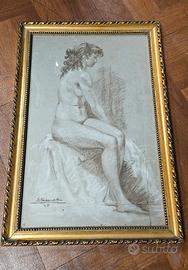 Quadro "Donna Nuda Seduta" Stamoli