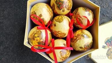 set 14 palline natale vintage -stile angeli scatol