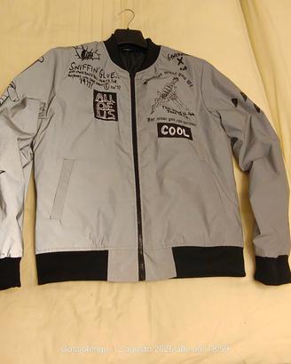 giubbotto bomber con serigrafato