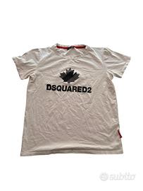 Dsquared2 T-shirt uomo bianca M Maple Leaf