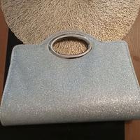 Pochette grigia brillantini