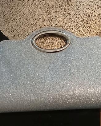 Pochette grigia brillantini