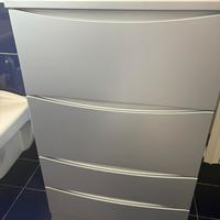 Cassettiera laccata grigia argento