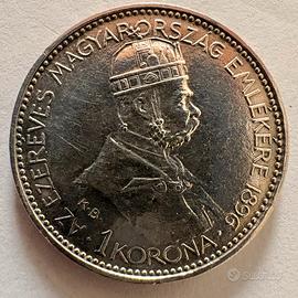 N.1 moneta 1 korona Magyar 1896