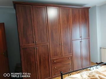 armadio legno Como specchio letto comodini 