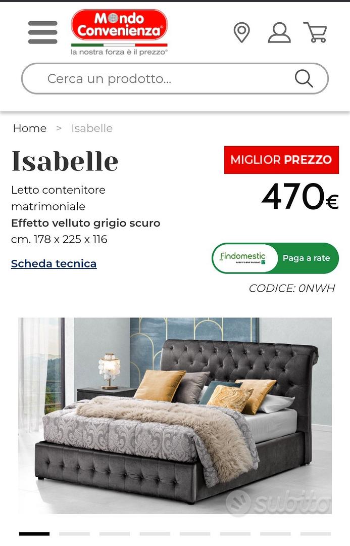 Isabelle Letto Contenitore Grigio Mondo Convenienza Letto