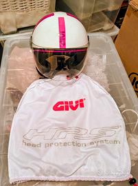 Casco Jet Givi bianco con dettagli pink, taglia S