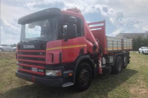 SCANIA 94 D 300 RIBALTABILE TRILATERALE CON GRU