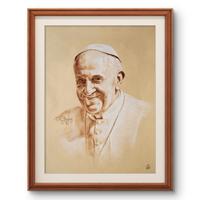 Ritratto Papa Francesco 50x35 cm. Disegno a mano