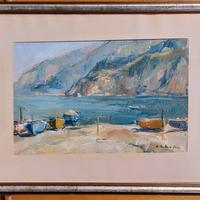 Dipinto marina in costiera.