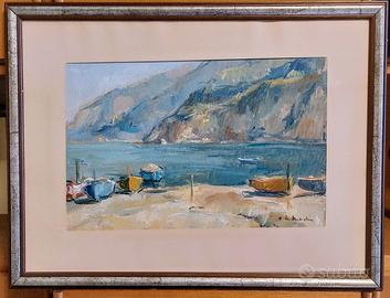 Dipinto marina in costiera.