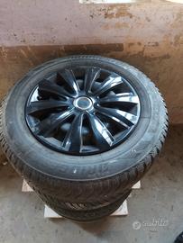 4 cerchi ferro VW +gomme invernali+copricerchi