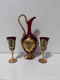 Caraffa e bicchieri di Murano