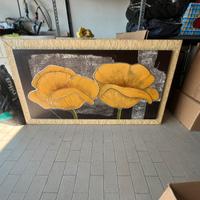 Quadro floreale con cornice lavorata