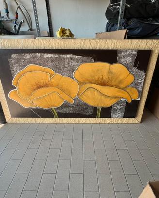 Quadro floreale con cornice lavorata