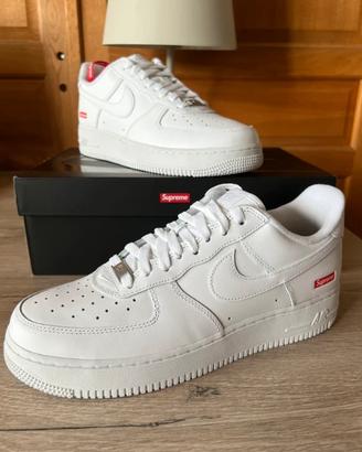 Nike Air Force 1 Low Supreme Bianche, Taglia 45
