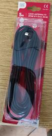 cavo antenna 5m nero 5 metri maschio maschio m-m