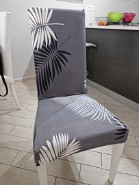 6 Sedie ecopelle bianca, con coprisedia