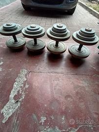 Set 4 Manubri Pesistica Gommati Modulari 60 Kg.