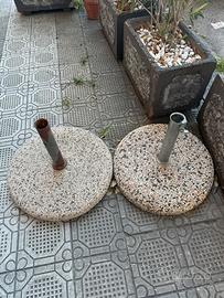 2 basi per ombrellone in graniglia/cemento 50 kg