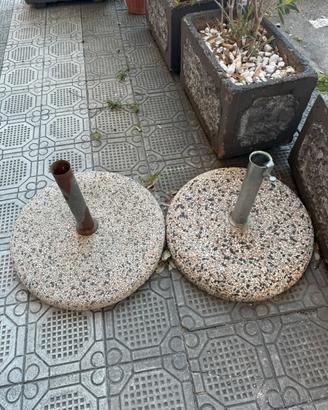 2 basi per ombrellone in graniglia/cemento 50 kg
