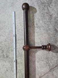 Bastone tenda in legno massiccio Noce  218 cm  Ø35