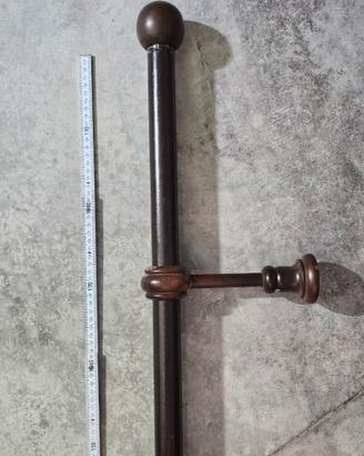 Bastone tenda in legno massiccio Noce  218 cm  Ø35