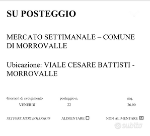 Posteggio mercato Morrovalle - Venerdì