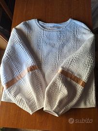 Felpa bianca sportiva EA7 collezione 7.0 animalier