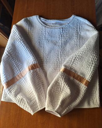 Felpa bianca sportiva EA7 collezione 7.0 animalier