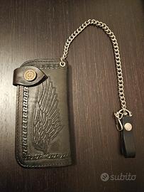 Portafoglio in pelle stile Biker 