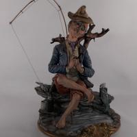 CERAMICA Capodimonte PESCATORE PIPA