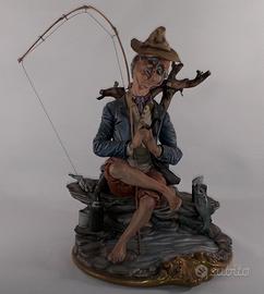 CERAMICA Capodimonte PESCATORE PIPA