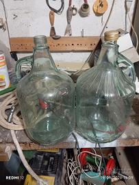 2 bottiglioni da 5 litri in vetro 