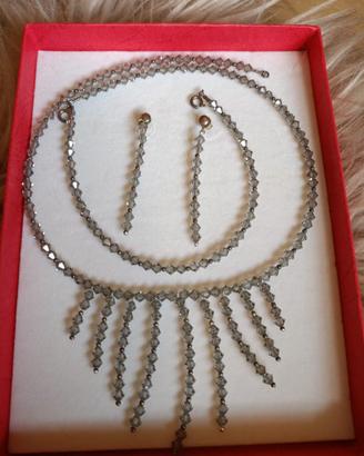 Parure artigianale vintage con critalli Swarovski
