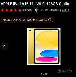 Ipad (A16) 11” giallo 128 gb nuovo Wifi
