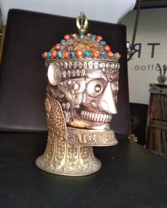 Full kapala tibetan skull originale