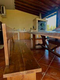 TAVOLO INTERAMENTE IN LEGNO MASSELLO PER ESTERNI