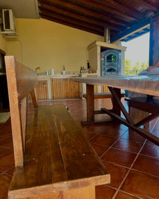 TAVOLO INTERAMENTE IN LEGNO MASSELLO PER ESTERNI