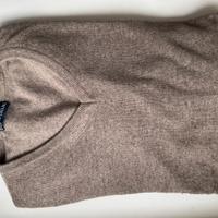 Maglia scollo a V Beige