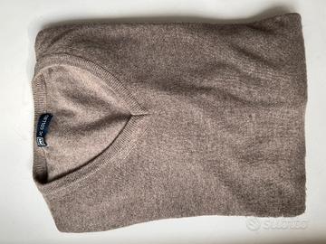 Maglia scollo a V Beige