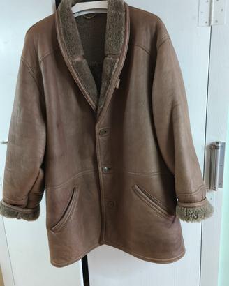 Giaccone vintage pelle e montone anni '80
